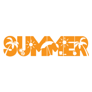 Orange Summer Lettering Sticker