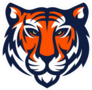 Orange Tiger Logo Design Sticker