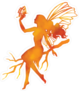 Orange Watercolor Fairy Sticker