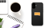 Orange Watercolor Illustration Of South Dakota Sticker on a Phone (New) example