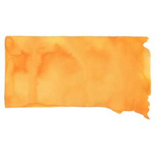 Orange Watercolor Illustration Of South Dakota Sticker