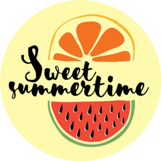 Orange Watermelon Illustration Sweet Summertime. Sticker