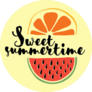 Orange Watermelon Illustration Sweet Summertime. Sticker