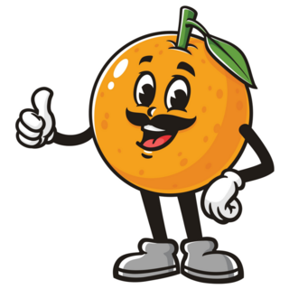 Orange With Mustache Sticker