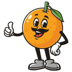 Orange With Mustache Sticker