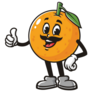 Orange With Mustache Sticker