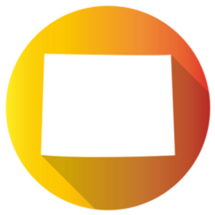 Orange Wyoming With Shadow Sticker