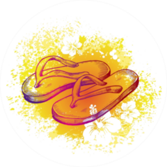 Orange & Yellow Watercolor Hibiscus Flower Sticker