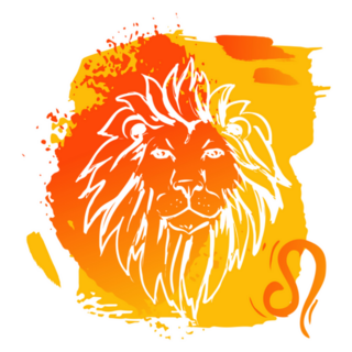 Orange & Yellow Zodiac Sign Leo Lion Sticker