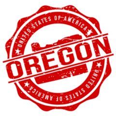 Oregon America Original Stamp In Red Sticker