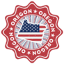 Oregon American Round Grunge Stamp Sticker