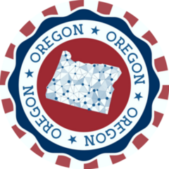 Oregon Badge USA Map Illustration Sticker