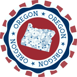 Oregon Badge USA Map Illustration Sticker