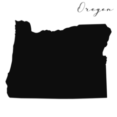 Oregon Black Silhouette Map Sticker