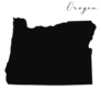 Oregon Black Silhouette Map Sticker