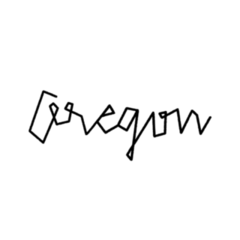 Oregon Hand Lettering Sticker