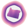 Oregon Icon Colorful Gradient Logo Sticker