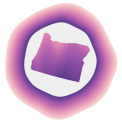 Oregon Icon Colorful Gradient Logo Sticker