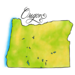 Oregon Map Illustration Sticker