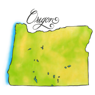 Oregon Map Illustration Sticker