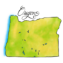 Oregon Map Illustration Sticker