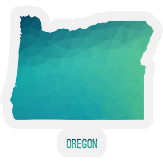 Oregon Map In Geometric Polygonal Mosaic Sticker
