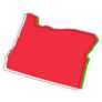 Oregon Map Red & Green Sketch Sticker