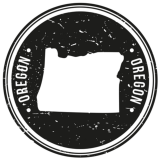 Oregon Map Round Sticker