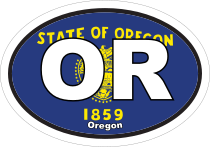 Oregon State Flag Oval Sticker