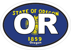 Oregon State Flag Oval Sticker