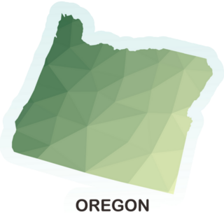 Oregon State Map, Polygonal Geometric Sticker