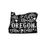 Oregon State Map With Doodle Ornaments Sticker