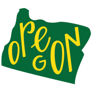 Oregon State Outline And Hand-lettering Sticker