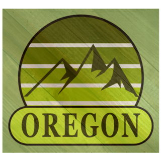 Oregon State Sign On Wood Grain Texture Sticker