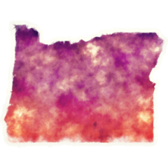 Oregon State Usa Watercolor Map Sticker