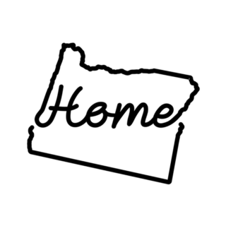 Oregon Us State Outline Map Home Lettering Sticker