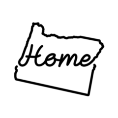 Oregon Us State Outline Map Home Lettering Sticker