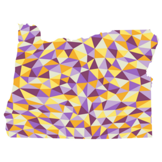 Oregon U.s. State Polygonal Map Sticker