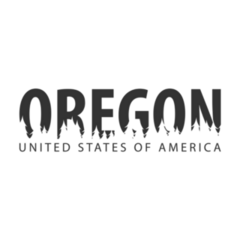 Oregon Usa Forest Silhouette Lettering Sticker