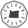 Oregon, Usa Map Stamp Retro Sticker
