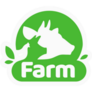 Organic Farm Icon With Cow & Farm Animals Sticker
