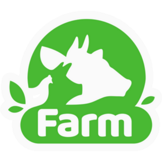 Organic Farm Icon With Cow & Farm Animals Sticker