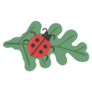 Organic Oak Leafladybug Sitting On Green Leaf Sticker