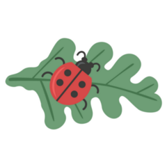 Organic Oak Leafladybug Sitting On Green Leaf Sticker