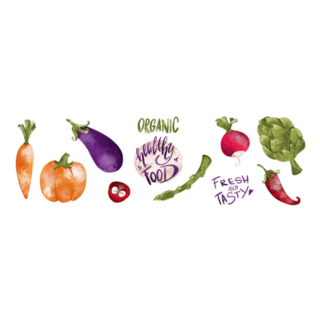 Organic Tasty Bright Juicy Vegetable Set Garden Sticker