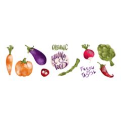 Organic Tasty Bright Juicy Vegetable Set Garden Sticker