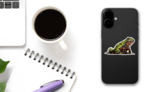 Oriental Fire-bellied Toad Sticker on a Phone (New) example