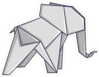 Origami Elephant Sticker