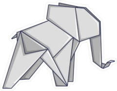 Origami Elephant Sticker