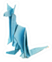 Origami Kangaroo Blue Paper Sticker